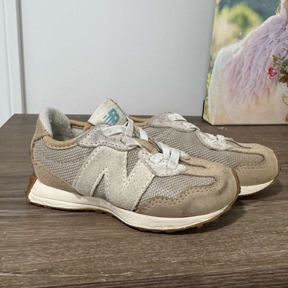 Toddler New Balance Tan and Cream Sneakers